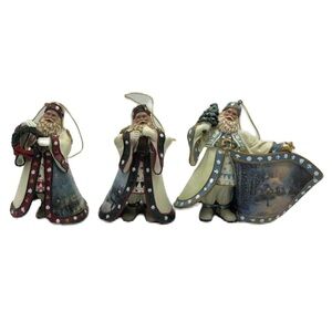 Vintage Ashton Drake 3 Set Santa Christmas Tree Ornaments Thomas Kinkade